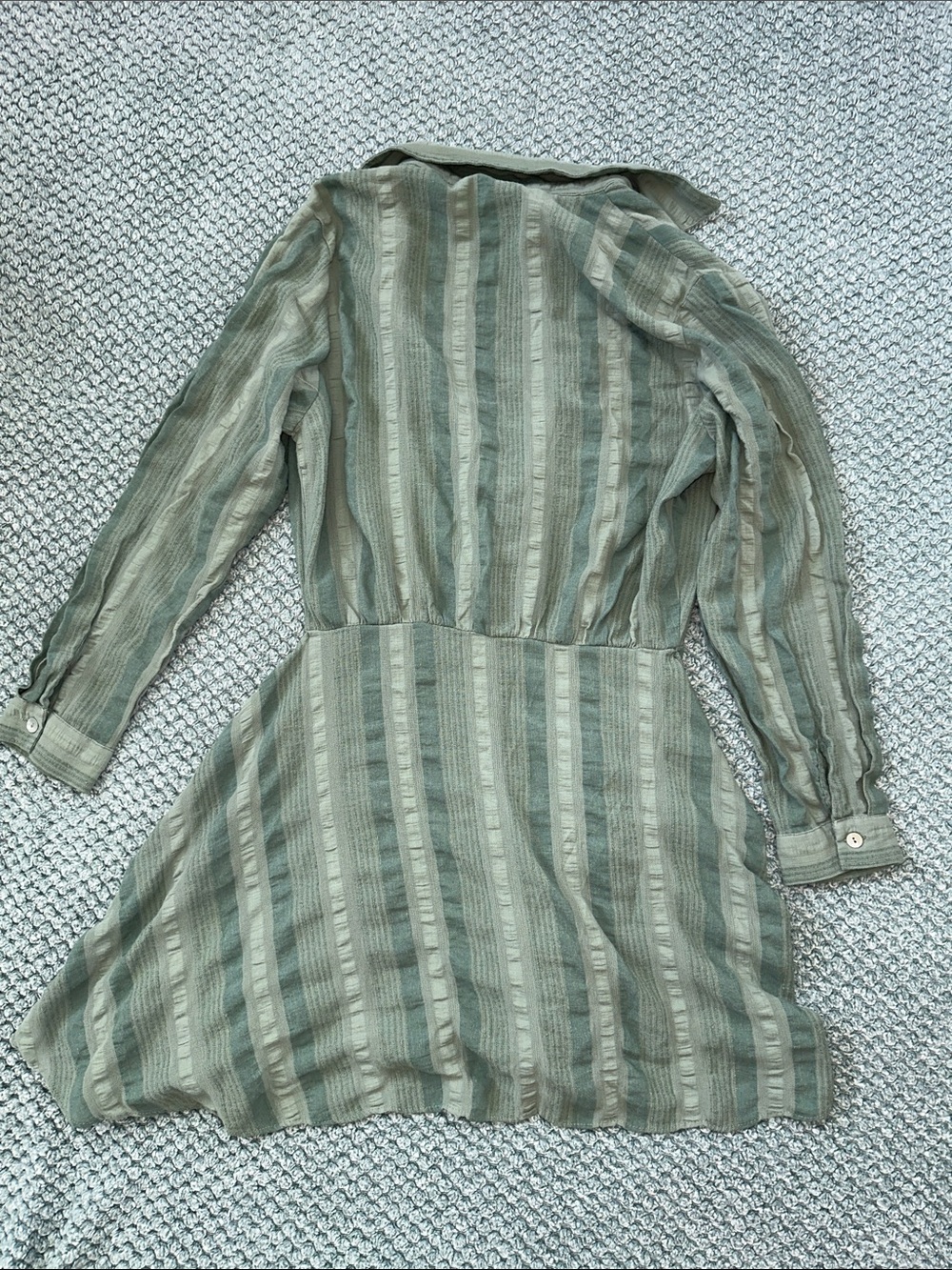 Zara Light Sage Ribbed Knit Dress - Picture 6 of 6
